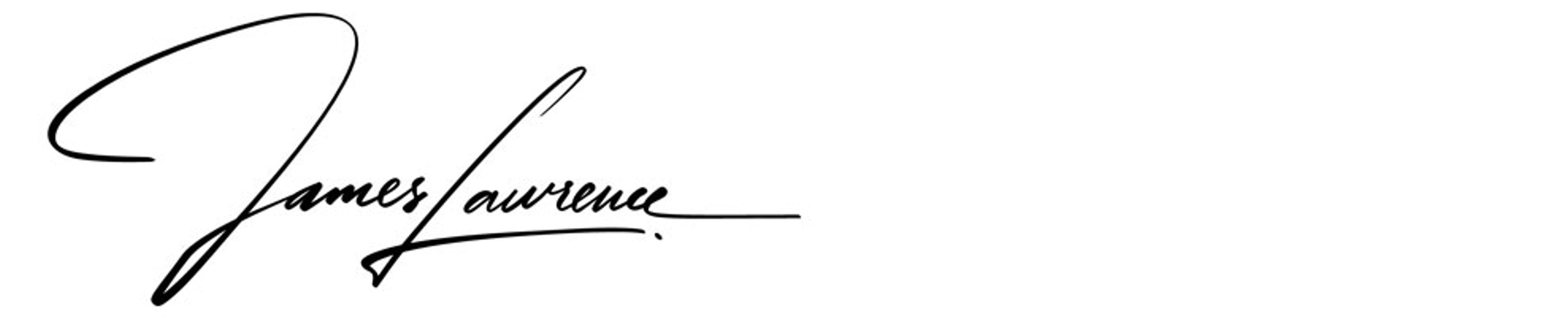Happy CEO James Lawrence's signature