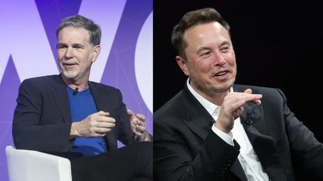 Images of Elon Musk and Reed Hastings