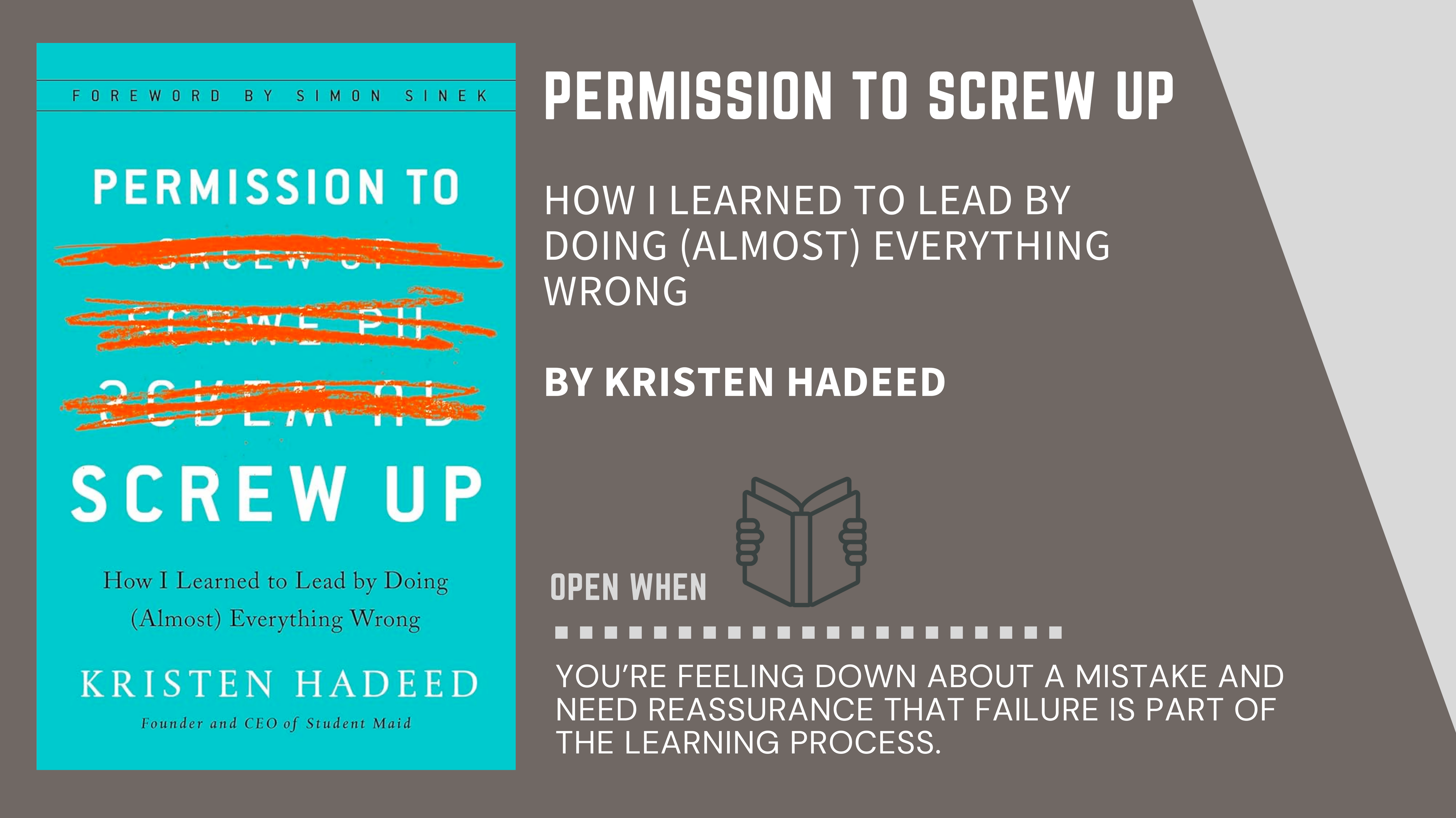 Book Cover of "Permission to Screw Up" by Kristen Hadeed