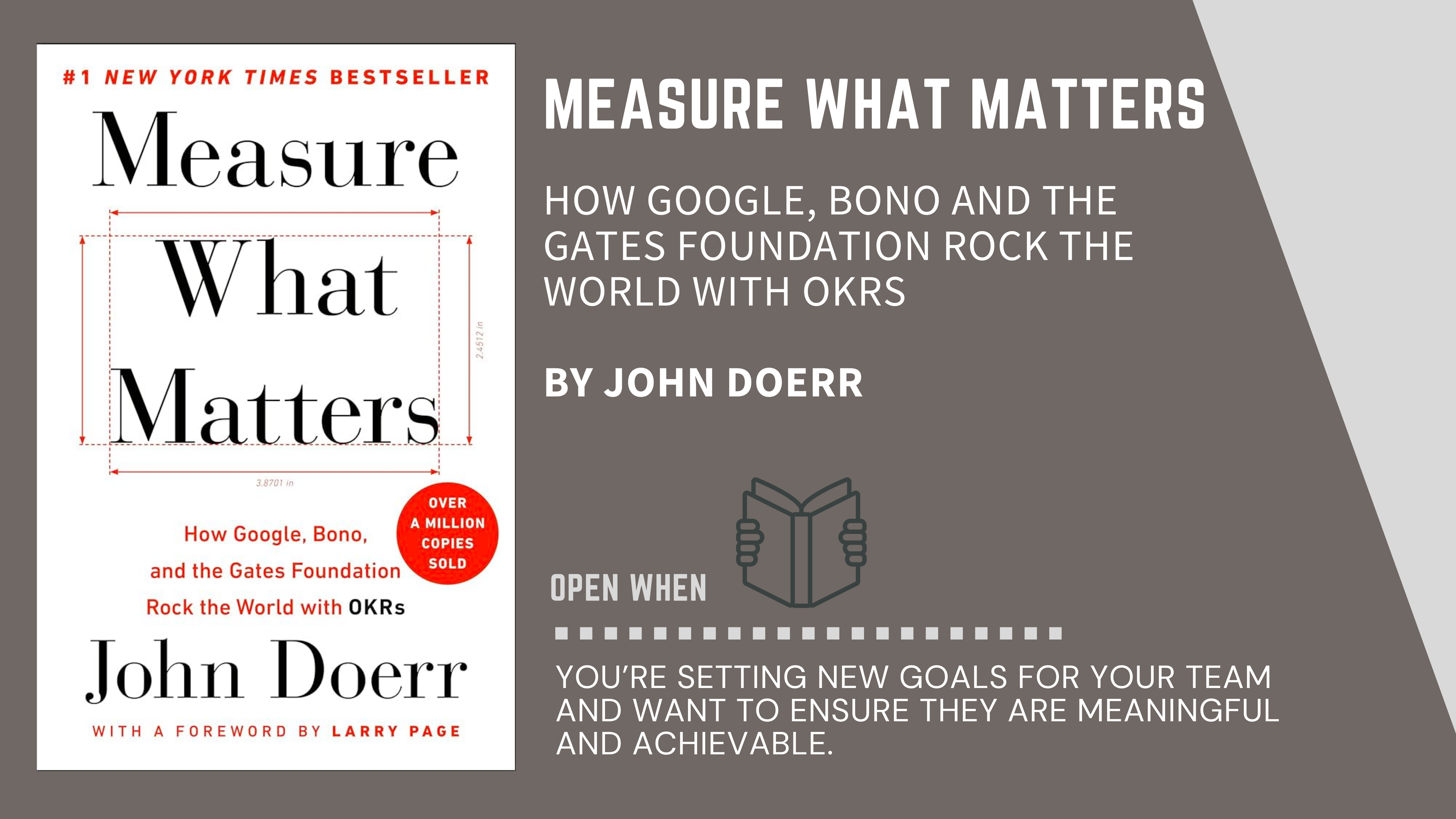 Book Cover of "Measure What Matters" by John Doerr