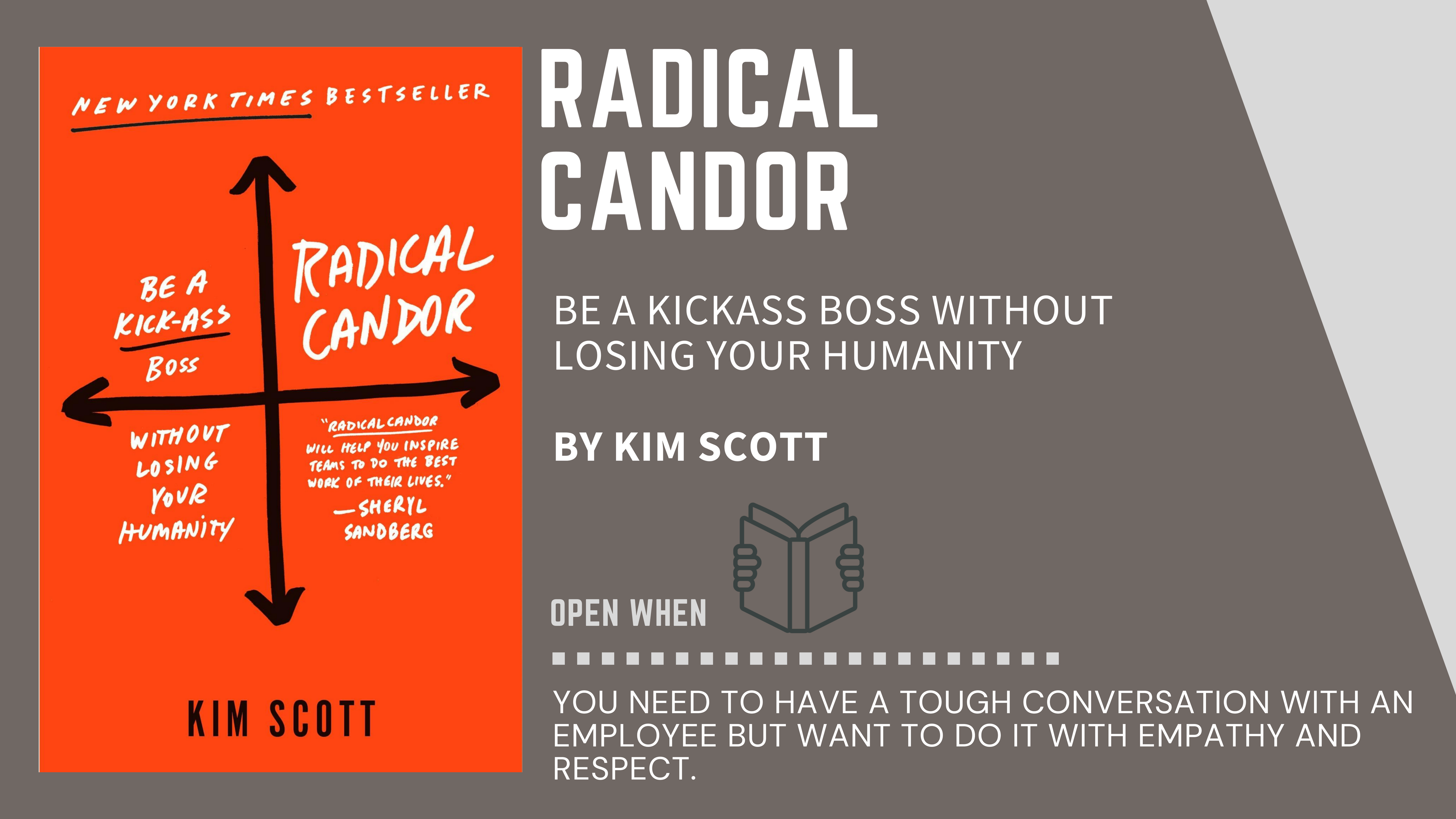 Book Cover of "Radical Candor" by Kim Scott