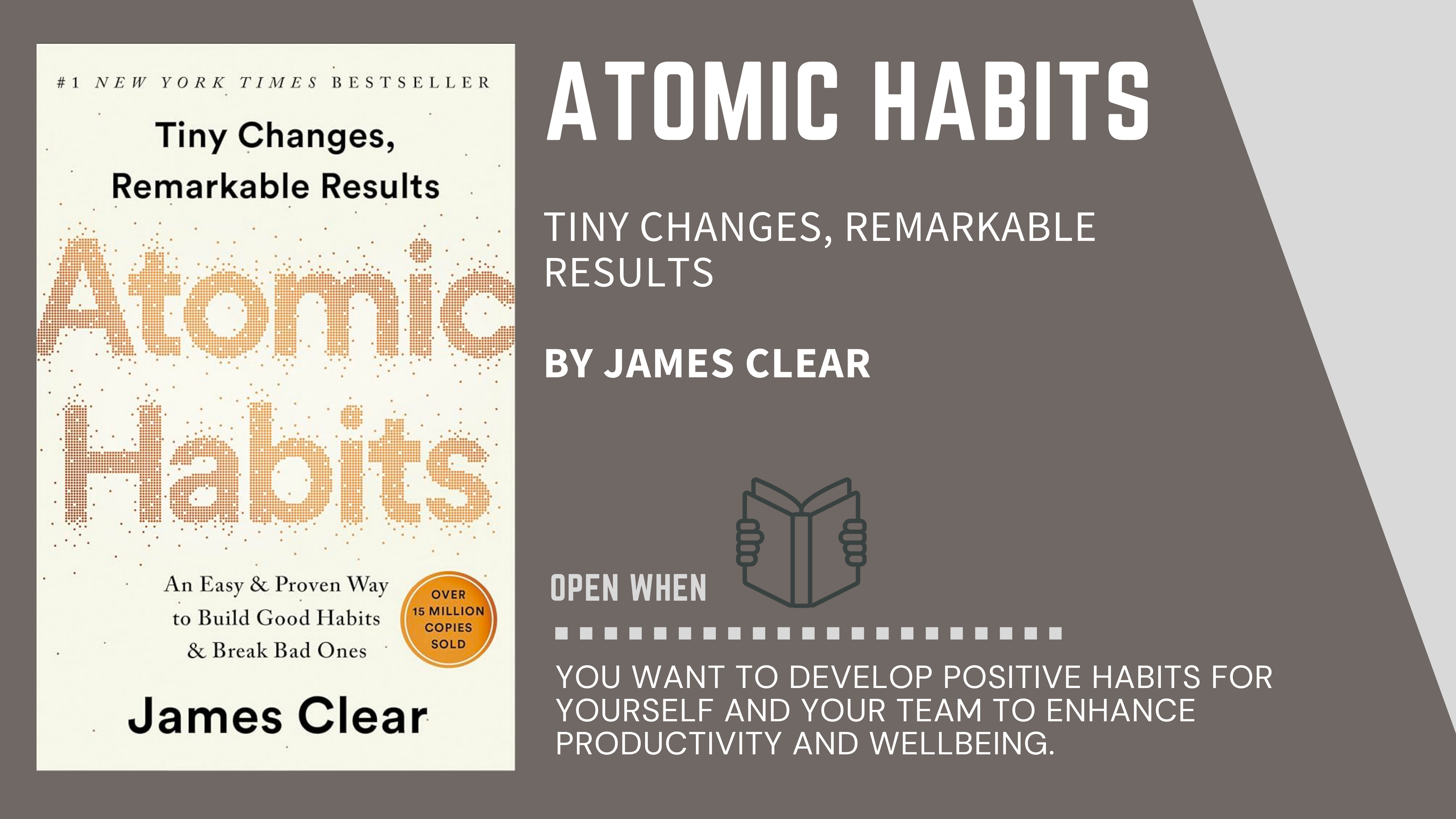 Book Cover of "Atomic Habits" by James Clear