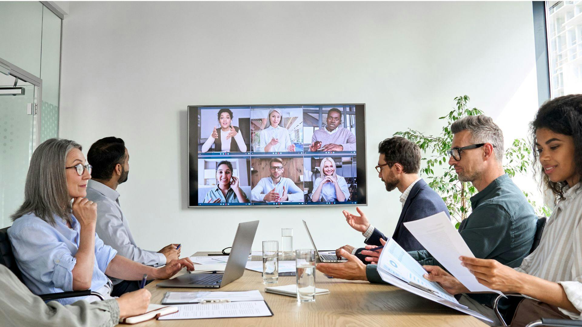 a group of people having a video conference